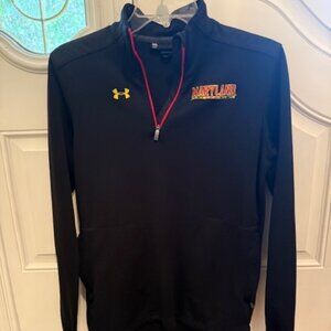 Men's Under Armour Black Maryland Terrapin 3 quarter Zip Top